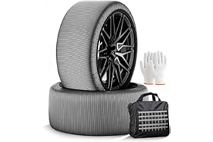 Snow Socks for Tires - Auto Accessories Ultimate Grip Alternative for Snow Chain - 2 Packs Portable Winter Emergency Grip Dev