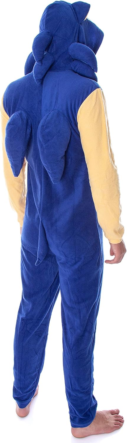 Sonic The Hedgehog Men's Video Game Character Costume One-Piece Union Suit Pajama Onesie: Clothing