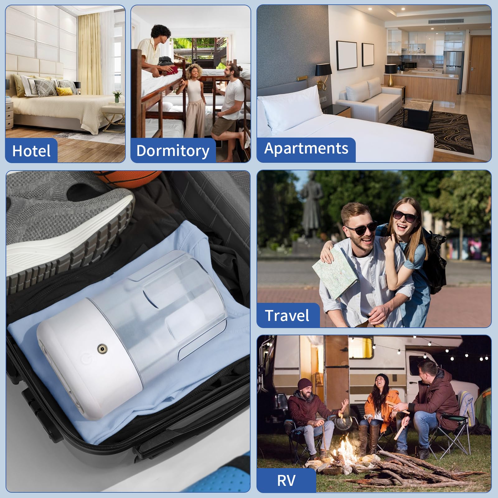 Mini Portable Washing Machine - USB Rechargeable 1L Small Washer with 2 Modes Deep Cleaning for Underwear, Socks & Baby Clothes, Compact Travel Laundry for Apartment, Dorm, Camping, White