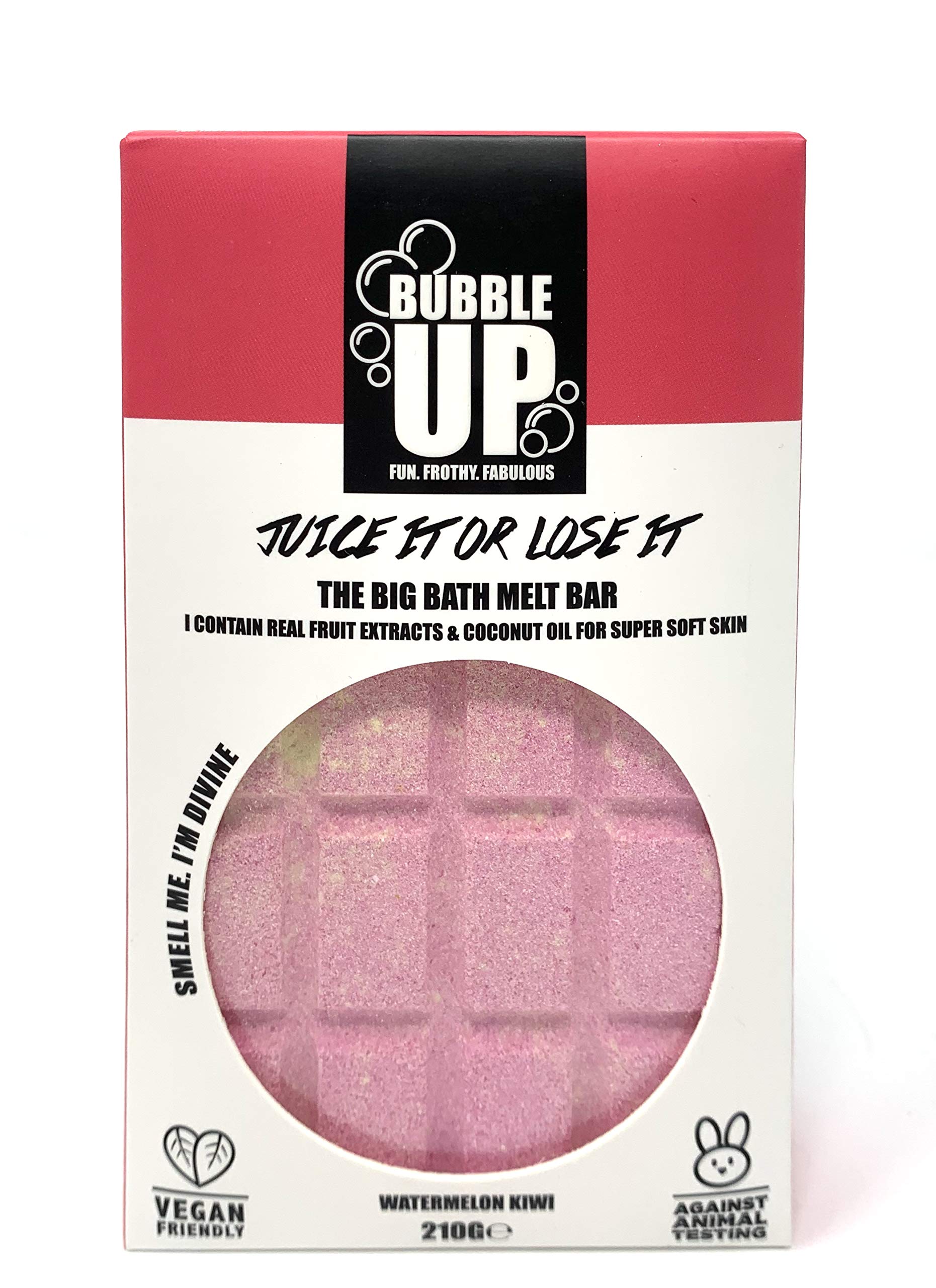 Bubble Up Bath Oil Melt Bar - Moisturises Skin - Super Soft Vegan Friendly Cruelty Free Fragrance - Watermelon & Kiwi
