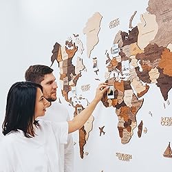 Enjoy The Wood 3D Wood World Map Wall Art Large