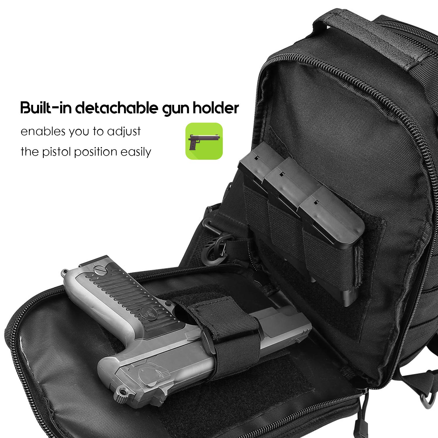 Nero Zaino da Spalla Militare Rover Sling Outdoor Sport Daypack per la  Caccia ProCase Zaino Tattico Sling Bag il Trekking e il Campeggio Borse  Messenger urban-earth.co.uk