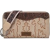 Wrangler Wristlet Wallets Western Wallet for Women Floral Tooled Womens Wallet Boot Stitch Purses | Tooled, Clutch, Boot Stitch, Bifold, with Card Holder