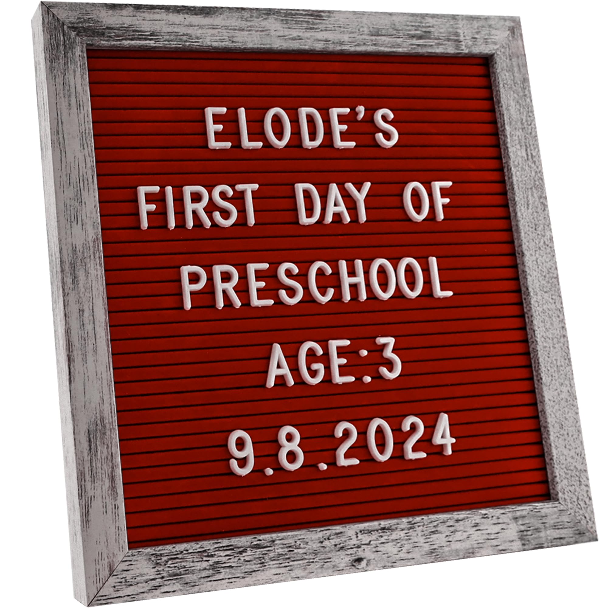 Photo 1 of C CRYSTAL LEMON Felt Letter Board, 10x10 inches, 336 Letters Numbers & Symbols, Changeable Wooden Message Sign, Wood Frame, Wall Mount, with Display Stand (Rustic Red)