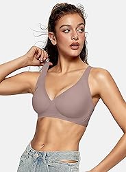 OEAK Womens Deep V Bras Wireless Comfortable Bra