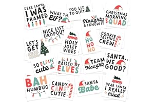 FashionTats Sassy Christmas Temporary Tattoos | Pack of 36 | MADE IN THE USA | Skin Safe | Removable