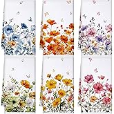 Geyoga 6 Pcs Spring Floral Kitchen Towels Flamingo Dish Hand Towels Sunflower Daisy Flower Wildflower Tea Cloths for Spring Easter Kitchen Bathroom Decor, 16 x 24 Inch(Colorful,Flower)