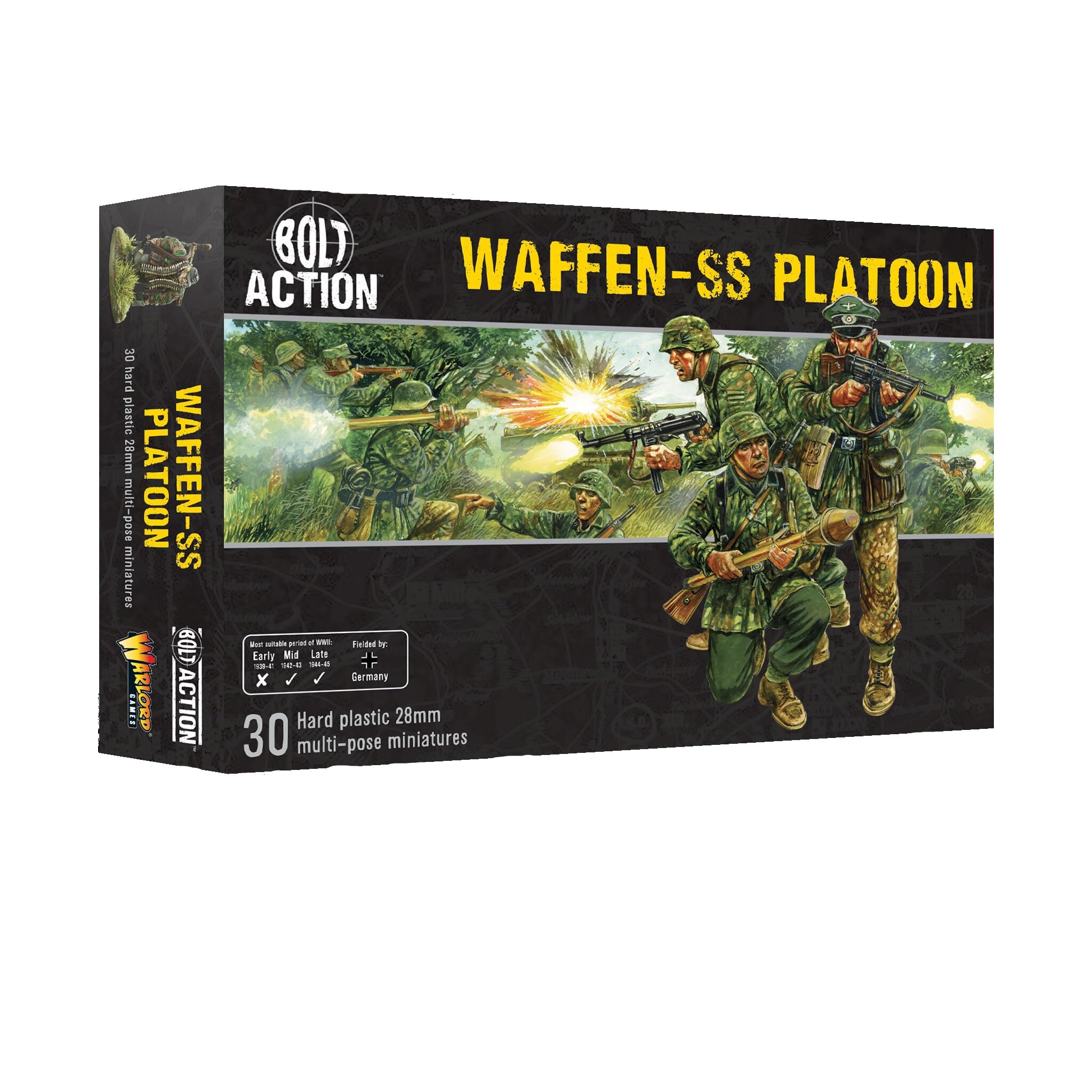 Warlord Games German Waffen SS Infantry - 28mm Scale Plastic Miniatures for Bolt Action Highly Detailed World War 2 Miniatures