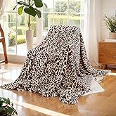 UKELER Leopard Faux Fur Blanket 60''x80'', 480 GSM Double Sided Thick Fluffy Throw Blankets for Bed Sofa Travel and Camping, Super Soft Cozy Plush Bed Blanket for All Seasons
