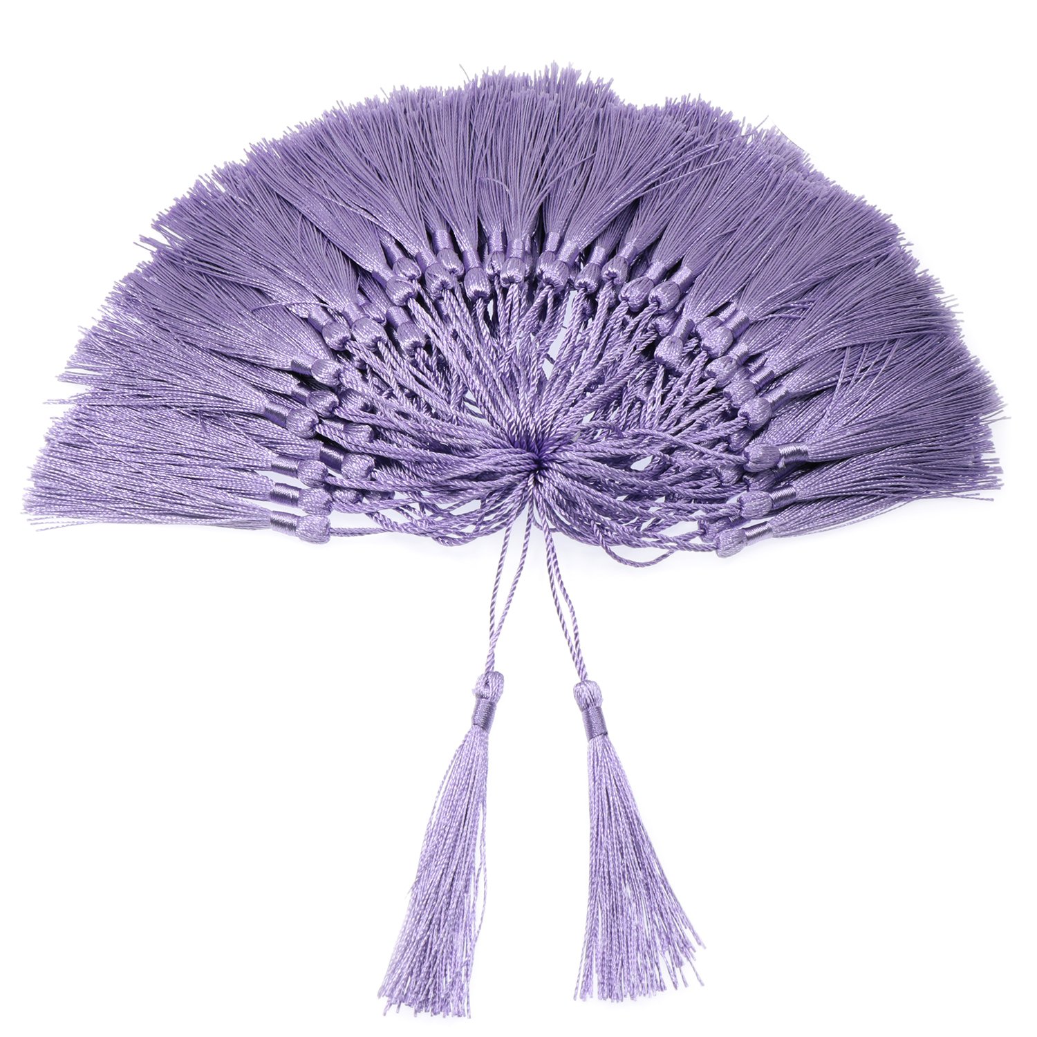 VAPKER 100 Pieces Purple Tassels 13cm/5-Inch Silky Handmade Soft Tassels Floss Bookmark Tassels with 2-Inch Cord Loop for Jewelry Making, DIY Projects, Bookmarks — image 1