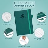 Clever Fox Address Book PU Leather Medium 13.5x19cm with Alphabetical Tabs Dark view 2