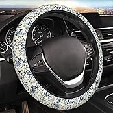 Floral Cute Steering Wheel Cover for Women & Men – Universal 15 Inch Car Accessories, Non-Slip & Stylish Design, Fits Most Cars, SUVs, and Auto