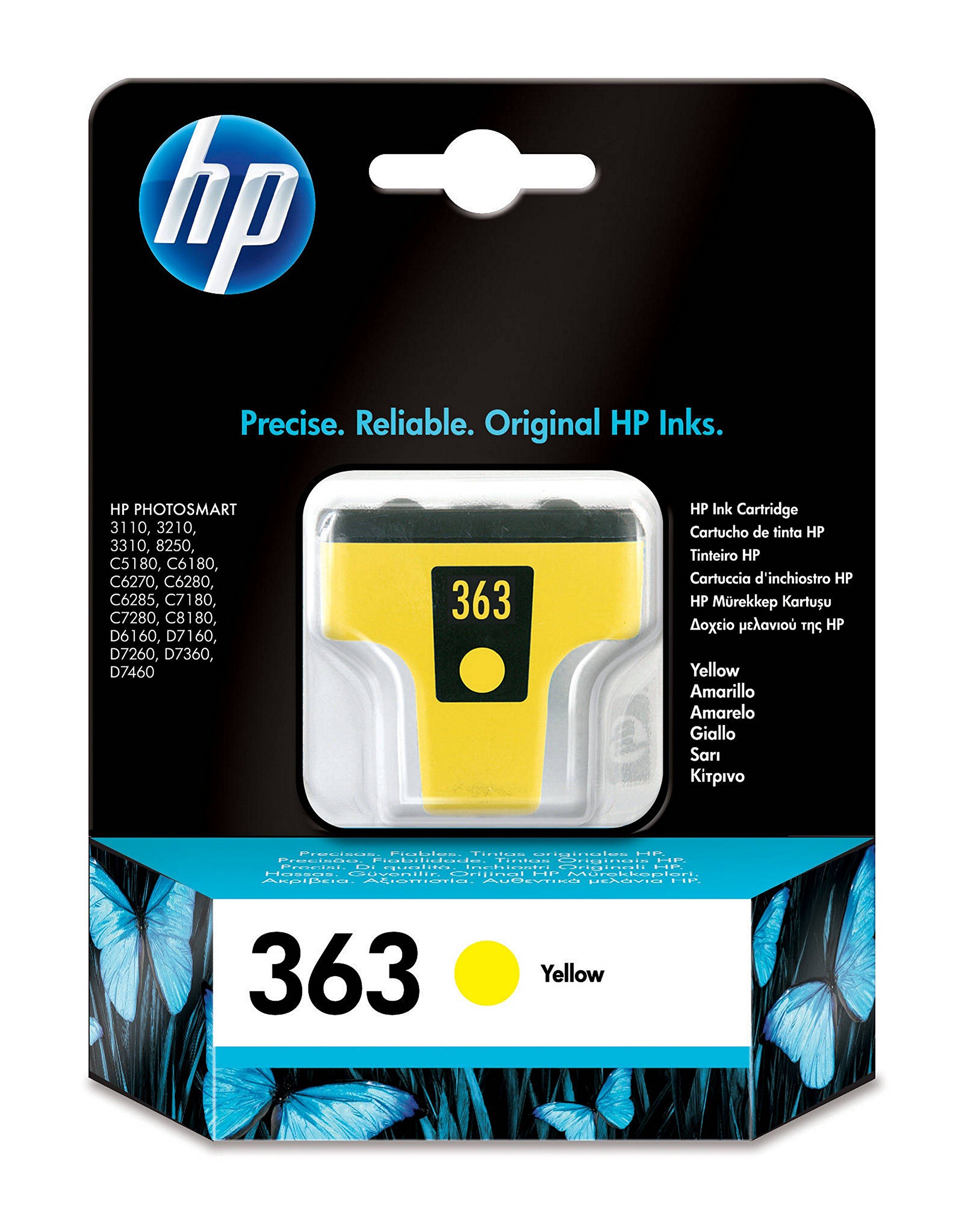 HP C8773EE 363 Original Ink Cartridge, Yellow, Single Pack
