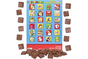 FRANKFORD 2025 Super Mario Christmas Advent Countdown Calendar, Chocolate Candy Inside, 24 Day Holiday Activity, 1.76 Ounces