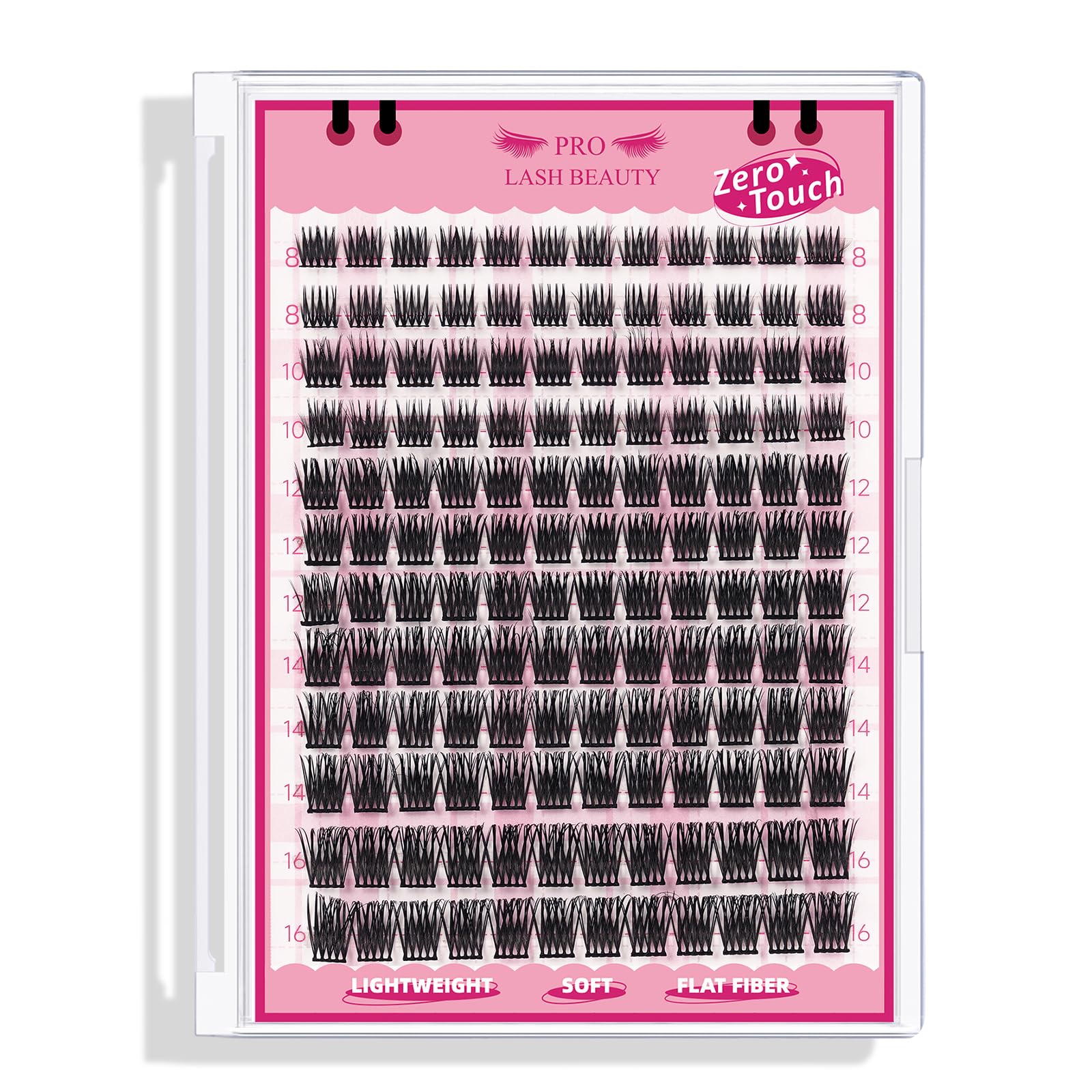 Lash Clusters, 144 Pcs Individual Cluster Lashes DIY Lash Extension Zero Touch-D-8-16mix Eyelash Clusters Volume Wispy Lashes Super Thin Band Reusable Soft & Comfortable(Flutter-D-8-16mix)