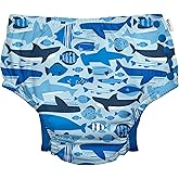 green sprouts Snap Reusable Absorbent Swimsuit Diaper, Light Pink Pinstripe, 24 Month