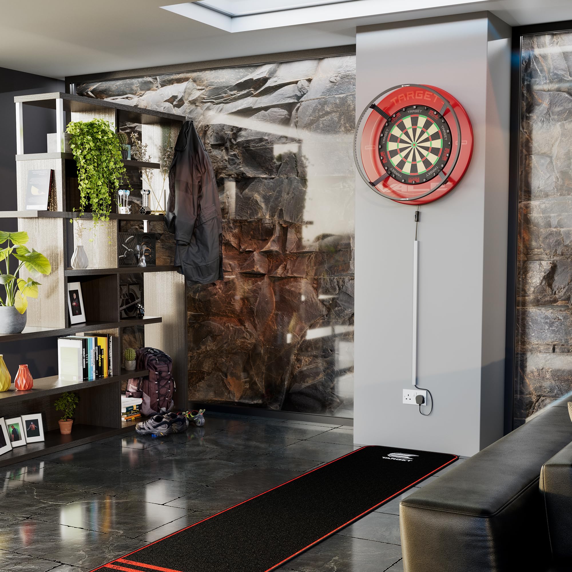 Target Darts Corona Vision Dartboard Lighting System, Schwarzer Rahmen | Weißes LED Dart Board Surround Ringlicht mit magnetischen Füßen | Schatten eliminierendes Dartboard Licht | Professionelle Dart 7