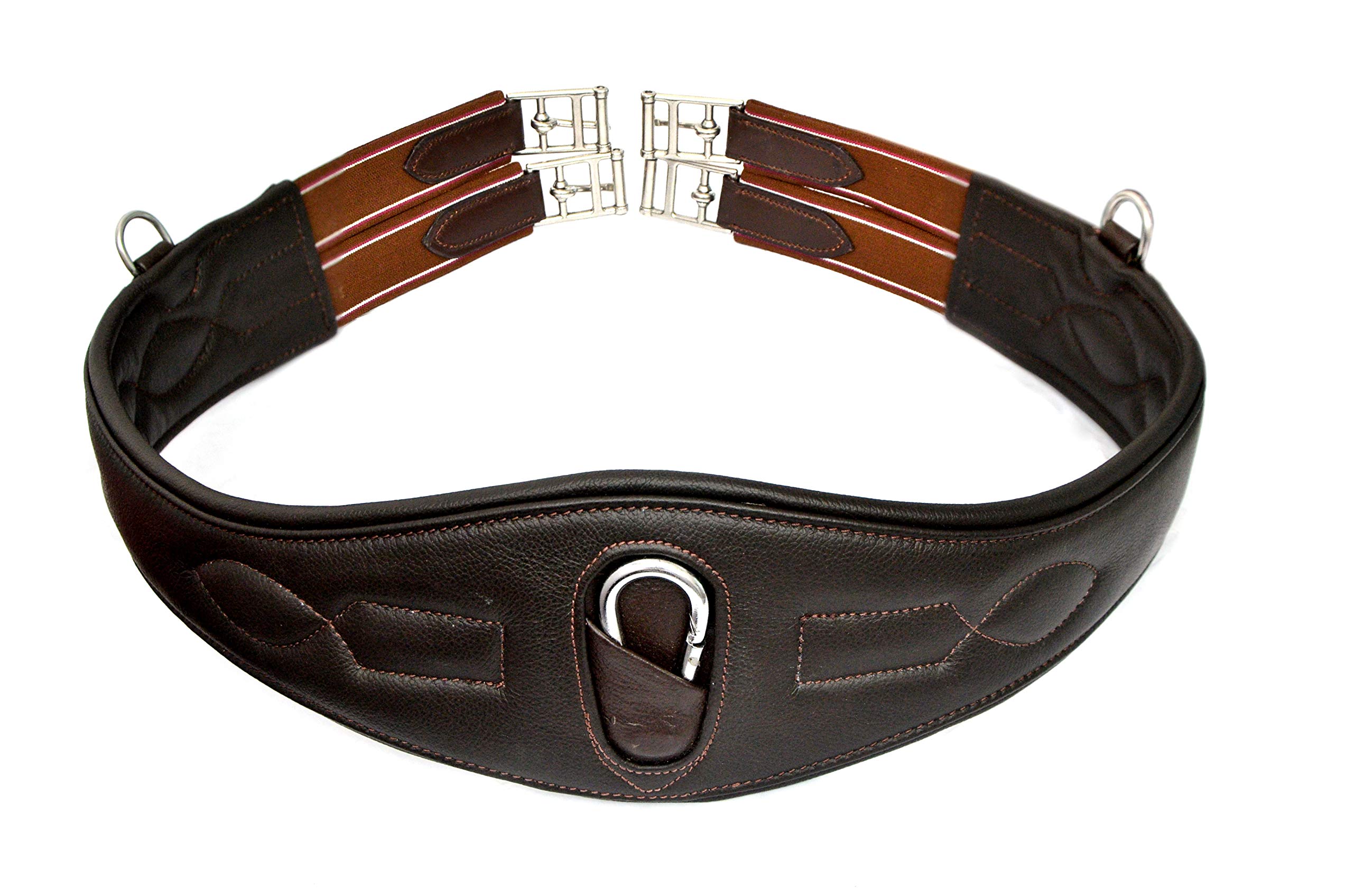 Equipride ALL PURPOSE GIRTH SUPERSOFT ANATOMICAL GIRTH MADE ON COW LEATHER (130 cm, Brown)