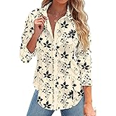 Rapbin Button Down Shirts for Women Long Sleeve Wrinkle Free Dress Shirts Casual Collared Blouses Business Work Tops