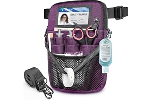 Nurse Fanny Pack with Tape Holder, SITHON Multi Compartment Medical Gear Pocket Belt Bag Nursing Organizer Pouch | Utility Waist Pack for Stethoscopes, Bandage Scissors Other Medical Supplies, Purple
