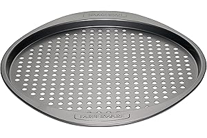 Farberware Nonstick Bakeware Round Pizza/Crisper Pan, 13 Inch, Gray