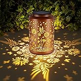 GOLFOEE Solar Lanterns Outdoor Waterproof Hummingbird Solar Lights Outdoor Waterproof for Garden, Backyard, Patio Decor, Birthday Gifts for Women Mom Grandma, Hanging Garden Lights for Outside