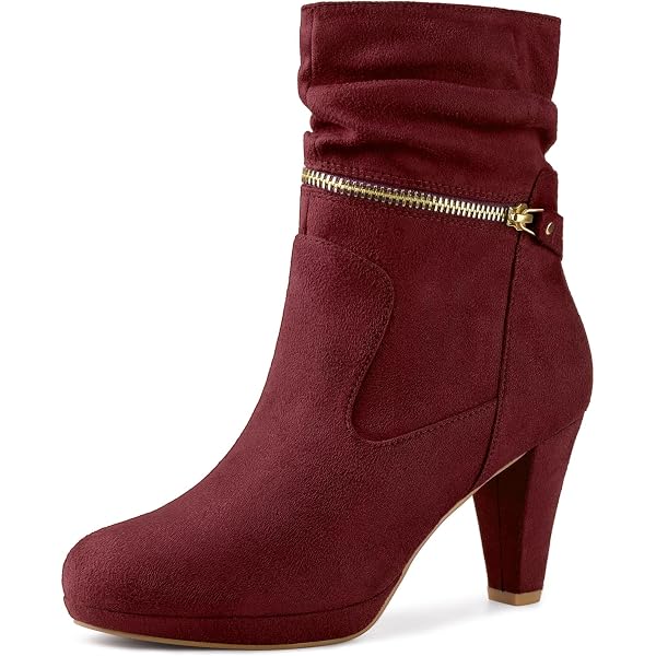 Top Moda Women's Page-22 Knee High Boots - Round Toe, Buckle Detail, Slouched Low Heel, Black Size 10
