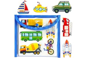 PENGFULL Felt Transportation Vehicles Learning Pieces,48 Felt Board Pieces for Felt Flannel Board,Air Land Sea Airplane Learning for Toddlers for Kindergarten,Preschool,Toddlers