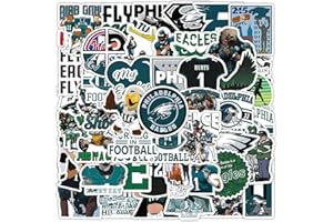 MOXIE SEE MOXIE DO 50 PCS Philadelphia Stickers Decal for Eagles Stickers Pack Football Colorful Aesthetic Decal Vinyl Sticker Waterproof for Water Bottle Computer Laptop Luggage Phone Car Skateboard Bumper