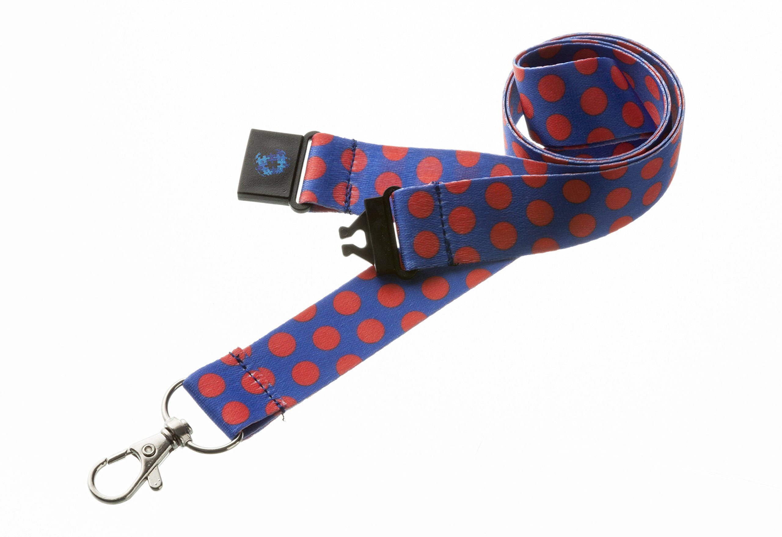 PAC Supplies Global Blue 15mm Student Nurse Retractable Badge Reel Lanyard With 3 Point (Triple) Safety Breakaway (With Horizontal Card Holder)