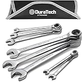 DURATECH Ratcheting Wrench Set, Combination Wrench Set, SAE, 8-piece, 5/16" to 3/4", CR-V Steel, with Pouch