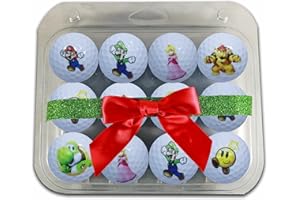 GBM GOLF BALL MANUFACTURERS Mario & Friends Golf Balls 12 Pack- Great Gift IDEA from Moms, DADS and Kids - Perfect for The Person who has Everything.