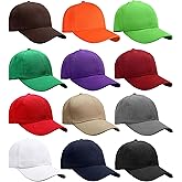 Falari Wholesale Bulk Lot 12-Pack Baseball Cap Adjustable Size Plain Blank Solid Color