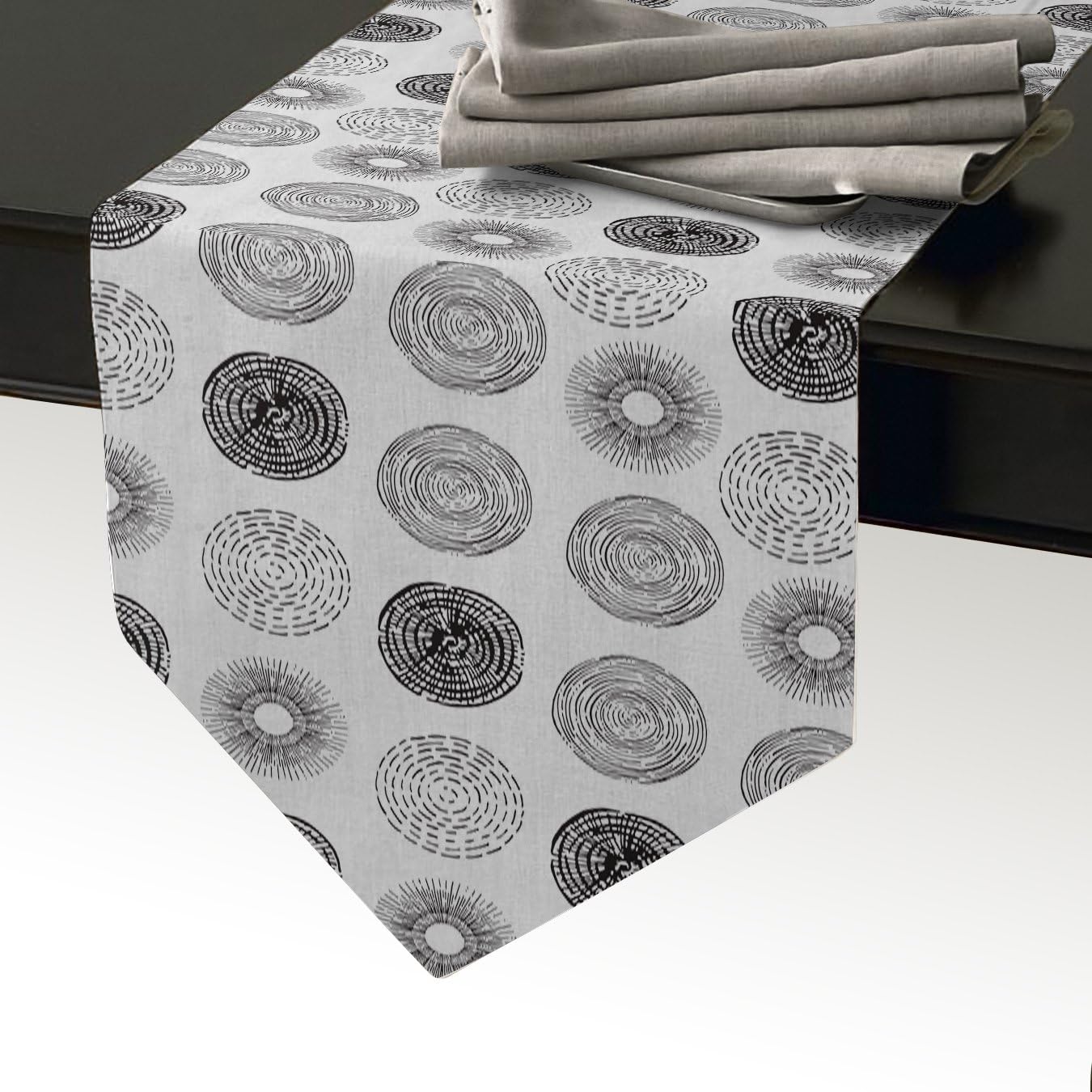 Amazon Com Cotton Linen Burlap Table Runner Simple Circles