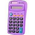 Calculator Purple, Basic Small Solar and Battery Operated, Large Display Four Function, Auto Powered Handheld Calculator School and Kids Available in Green, Red, Blue, Grey, Pink, 1 PK – by Enday