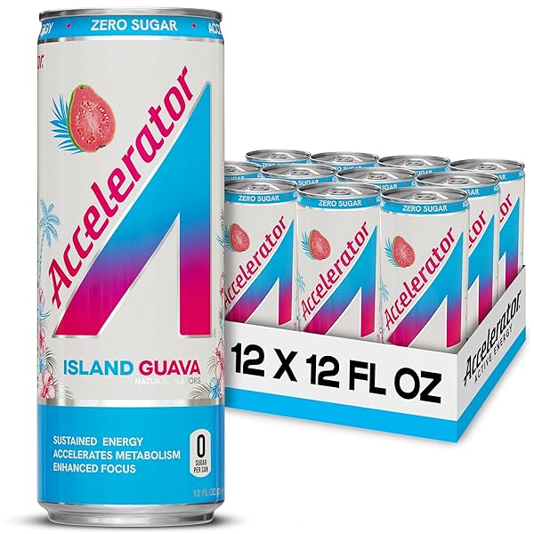 ACCELERATOR ENERGY DRINK, ISLAND GUAVA 12OZ CAN (12...