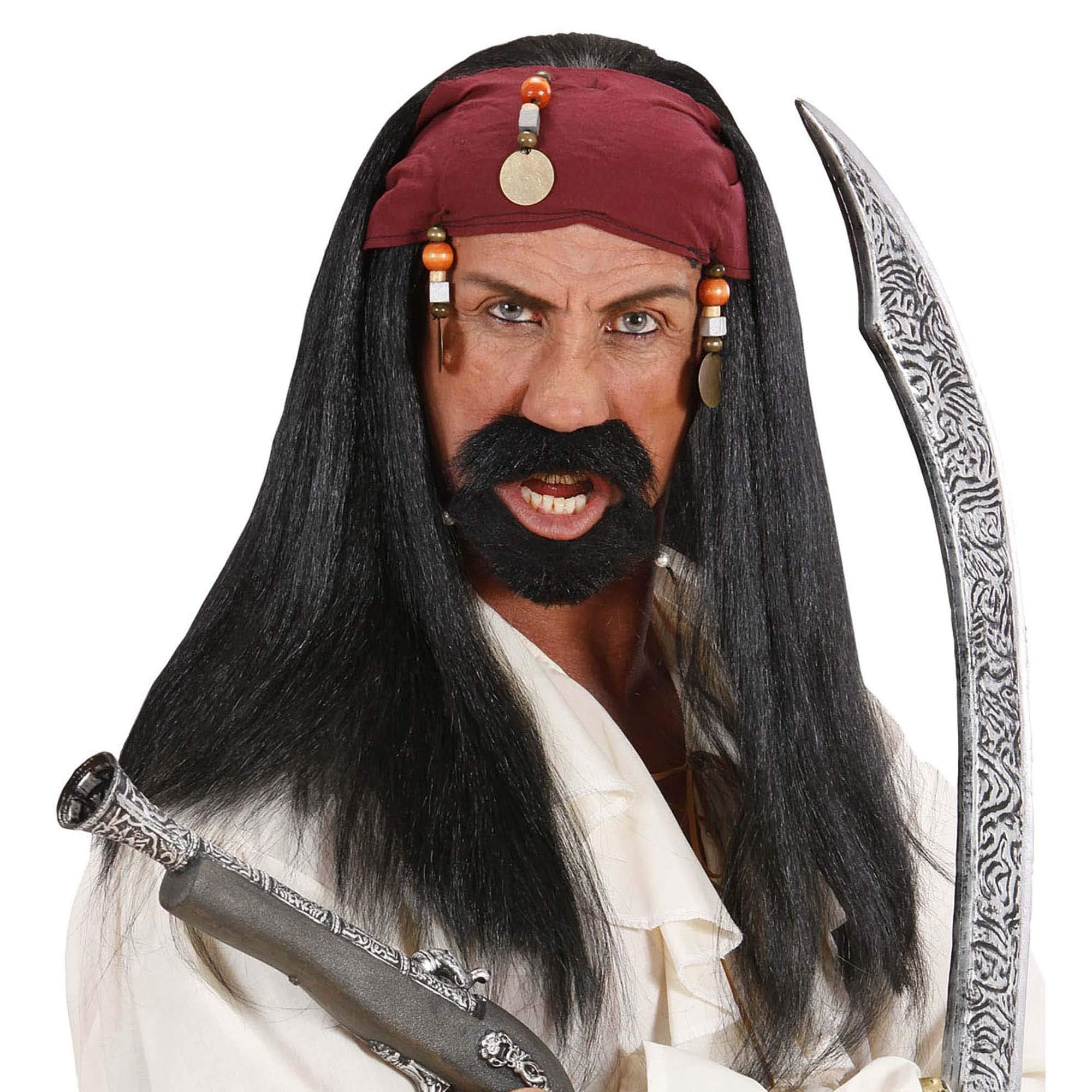 Pirate of the Caribbean With Bandana & B Wig for Hair Accessory Fancy Dress