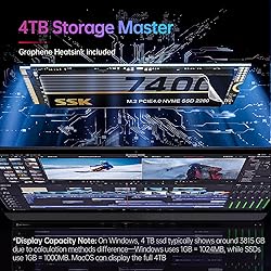 SSK M.2 NVMe SSD 4TB, PCIe Gen 4.0 x4 M.2 2280 SSD