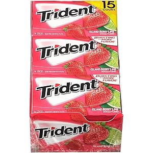 Trident Sugar Free Gum, Island Berry, 14 Pieces, 15 Packs