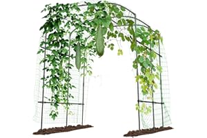 URGROWA Tall Garden Arch Trellis for Climbing Plants Outdoor, 87" H Walkway Trellis, Metal Archway Arbor Tunnel Large Trellis for Vegetables Plant Cucumber Trellis for Garden Raised Bed, Black