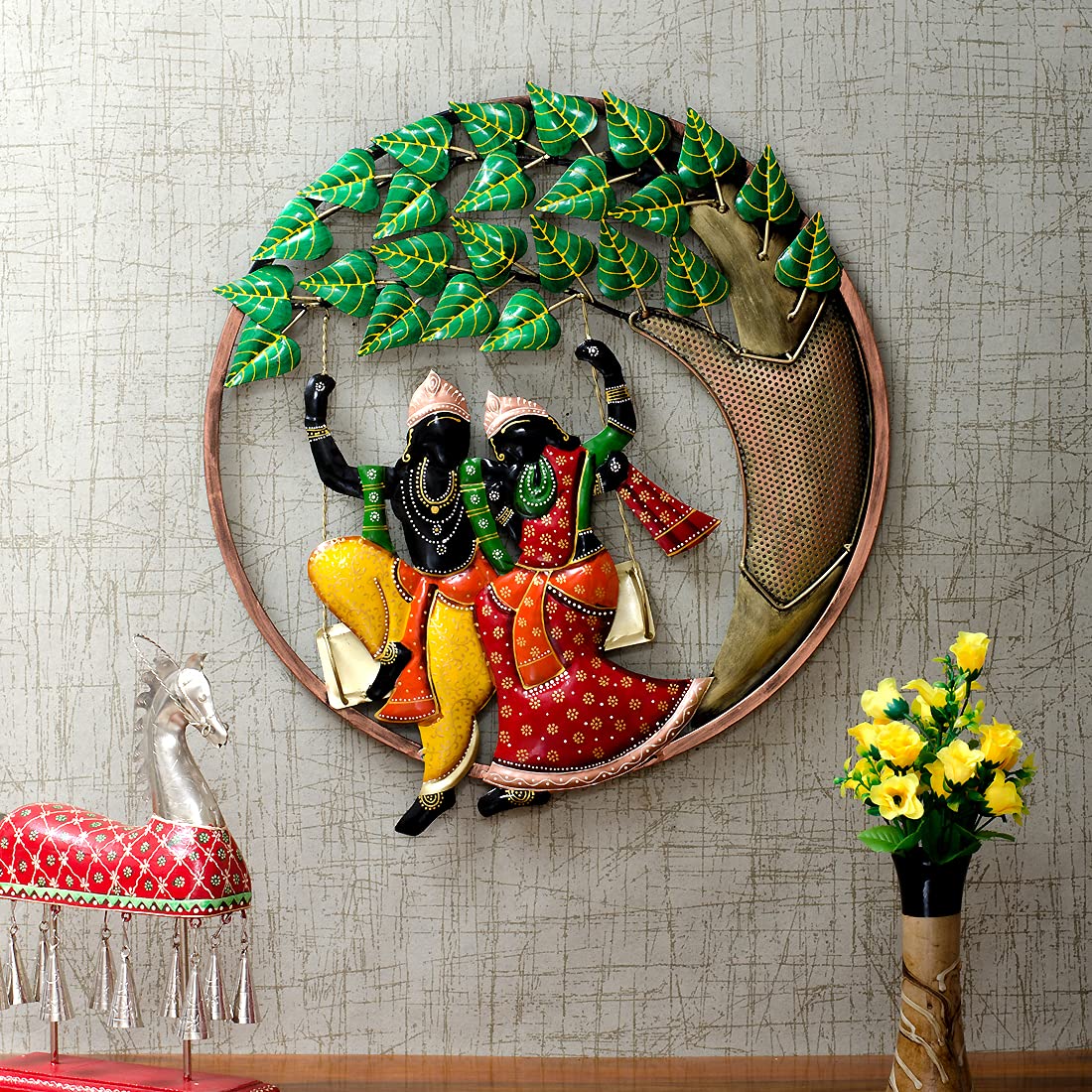 Royals Craft Home Décor's Radha Krishna Wall Art in Multicolour