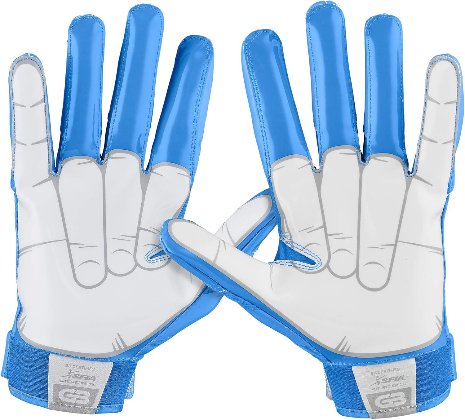 Grip Boost Boys Peace and Hook Em Youth Football Gloves Pro Elite Shaka