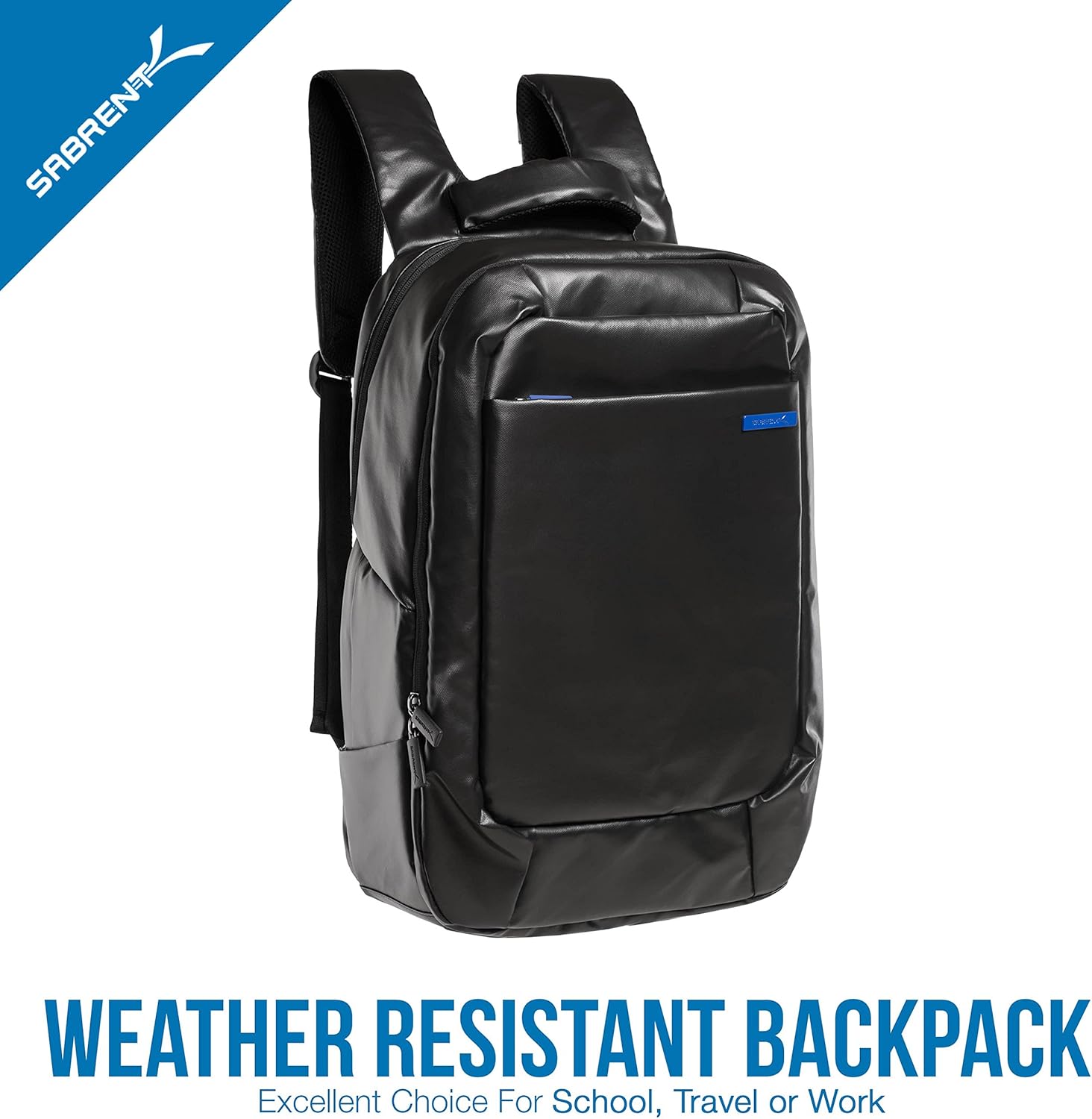 SABRENT Weather Resistant Backpack (BG-BPKP), Black, Blue, L - Image 3
