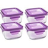Wean Green Lunch Cubes Glass Food Containers - Grape (4 Pack)