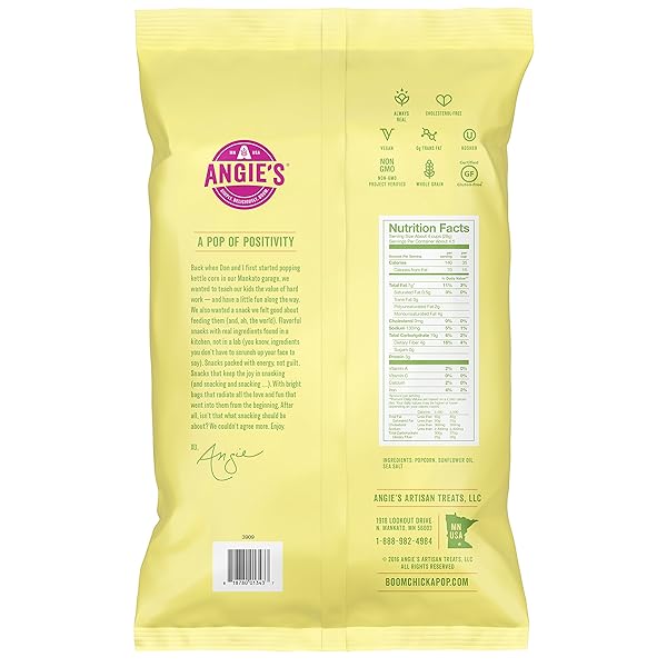ANGIE’S BOOMCHICKAPOP WHITE CHEDDAR POPCORN, 4.5 OUNCE BAG (PACK OF 12)