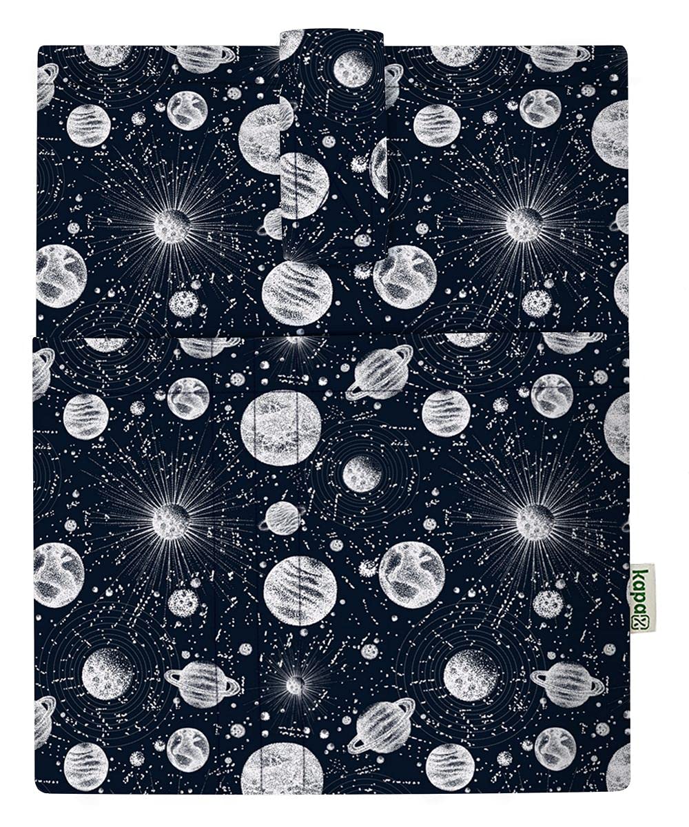 Book Sleeve Cover - Hard Books Cover for Paperback, Washable Fabric, Book Protector- Padded, Tablet Pc Case Cover for Adult (Space)