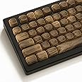 Womier PBT Keycaps - MOA Keycaps 75 Percent, Wood Dye-Sublimation Custom Keyboard Key Cap Set for 61/64/68/84/87/100/104/108 Cherry MX Mechanical Keyboard, Walnut