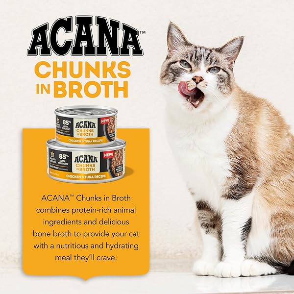 ACANA CHUNKS IN BROTH WET CAT FOOD CHICKEN & TUNA RECIPE 3OZ CANS (12 COUNT)
