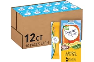 Crystal Light Lemon Iced Tea Naturally Flavored with other natural flavor Powdered Drink Mix, 120 ct Pack, 12 Boxes of 10 On-the-Go-Packets