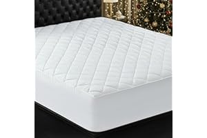 Utopia Bedding Quilted Fitted Mattress Pad, Queen Size, Elastic Fitted Mattress Topper Protector and Cover with Deep Pocket Stretches up to 16 Inches, Machine Washable (White)
